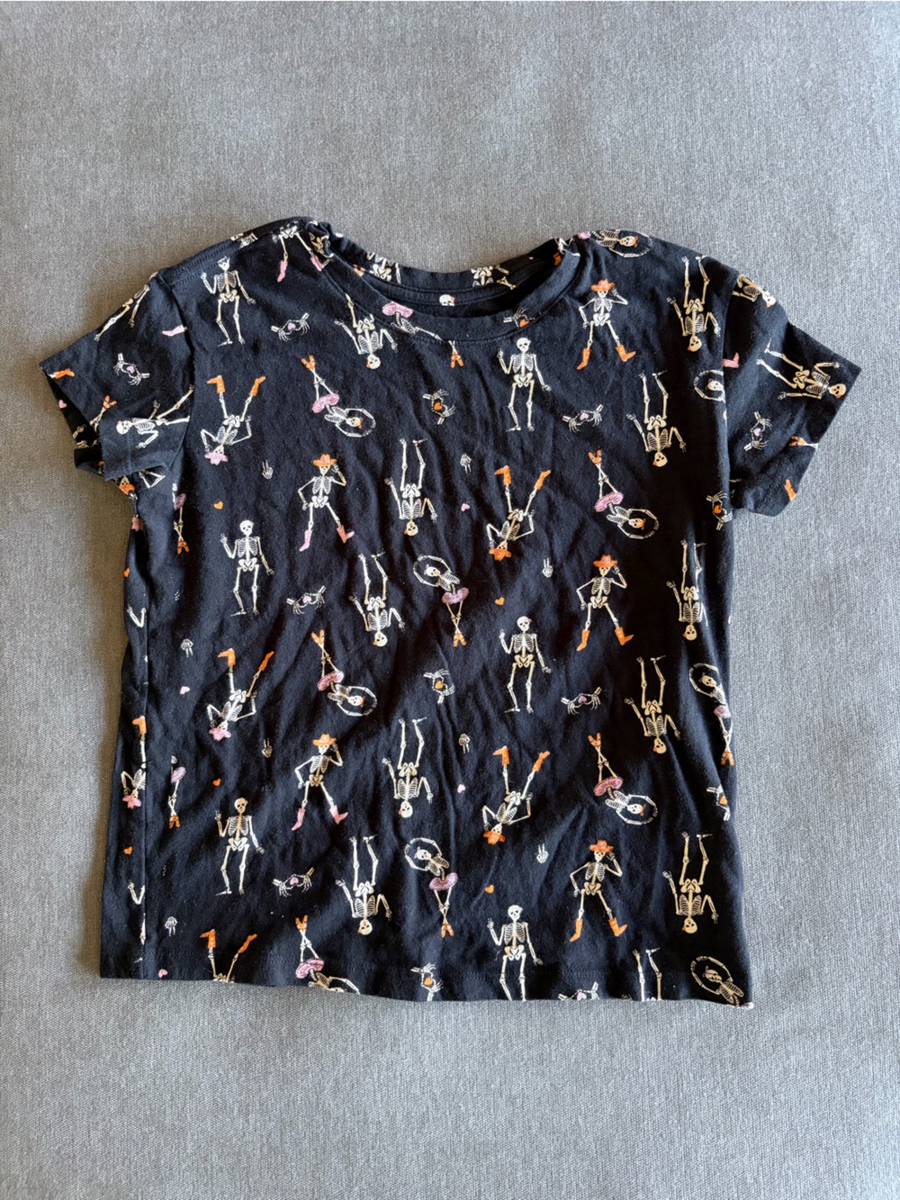 Old Navy Black Tshirt with Skeleton Print